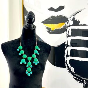 Turquoise and Teal Beaded Large Statement Necklace